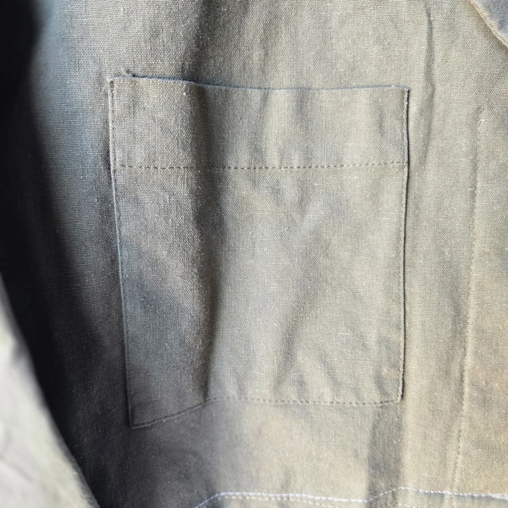Pretty Lavish Olive Green Linen Blend Cropped Shirt and Shorts Set Size 10‎